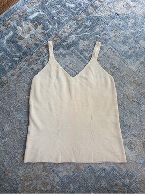 Eileen Fisher Lightweight V-Neck Knit Cami - Cream, size M